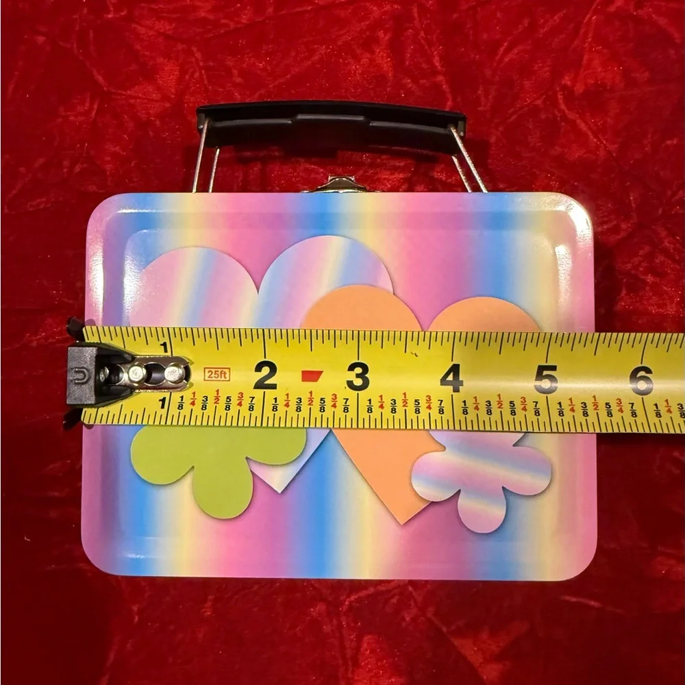 Vintage 1990s Hearts Flowers Tin Trinket Box • Mini Metal Box